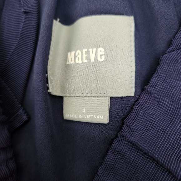 Anthropologie Maeve Navy Pink Layered Pockets Ellery Midi Skirt Size 4. - Picture 3 of 3